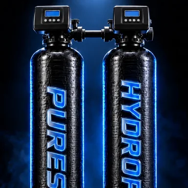 A dark showroom image of Purest HydroFlo